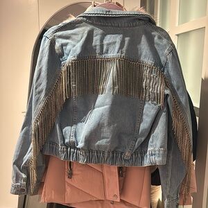 Rhinestone fringe jacket